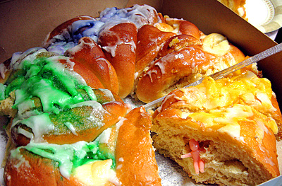King cake: if your slice has the baby, you buy the next cake!