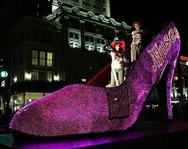 Krewe of Muses, where one hopes to catch a coveted glittering shoe!